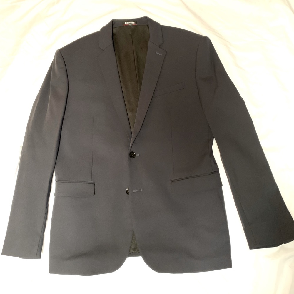 Express Dark Blue Extra Slim Fit Suit Jacket - Size 44R - EUC Excellent Used Con